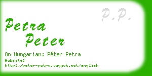 petra peter business card